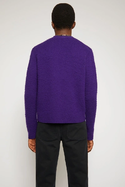Shop Acne Studios Pilled Wool Blend Sweater Deep Purple