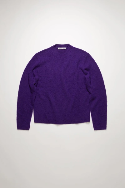 Shop Acne Studios Pilled Wool Blend Sweater Deep Purple