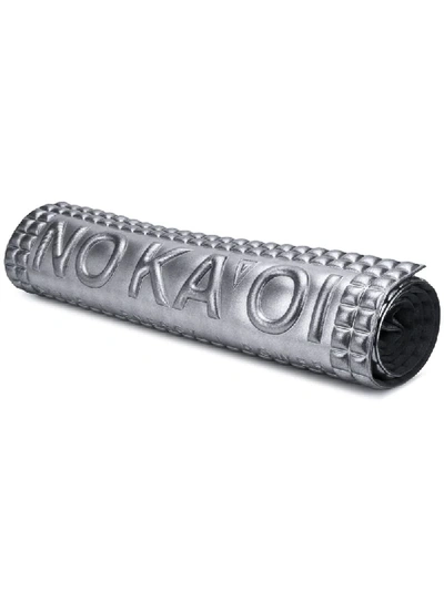 Shop No Ka'oi Space Debossed-logo Yoga Mat In Silver