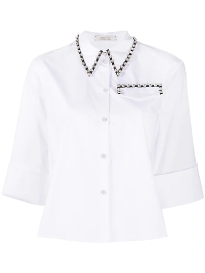 Shop Dorothee Schumacher Embellished Boxy Shirt In White