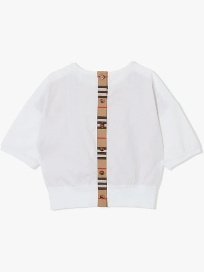 Shop Burberry Icon Stripe Panel T-shirt In White