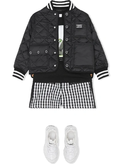 Shop Burberry Diamond Quilted Bomber Jacket In Black