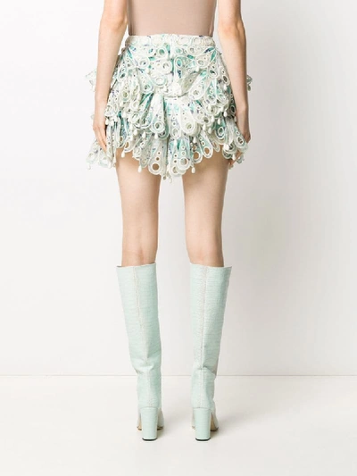Shop Zimmermann Broderie Lace Mini Skirt In Neutrals