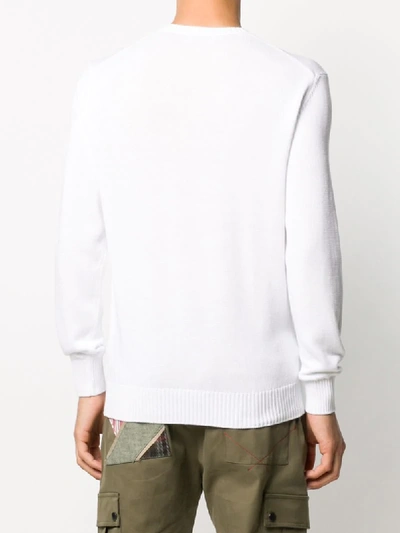 Shop Fedeli Crew Neck Jumper In White