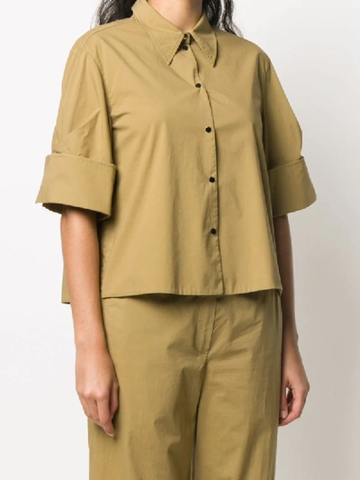 Shop Dorothee Schumacher Boxy Half-sleeve Shirt In Brown