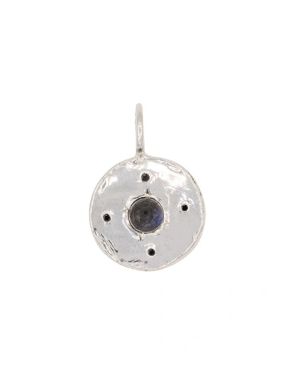 Shop Ali Grace Jewelry Labradorite & Black Diamonds Pendant In Silver