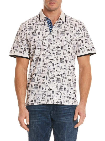 Shop Robert Graham Missile Polo Tall In Oatmeal