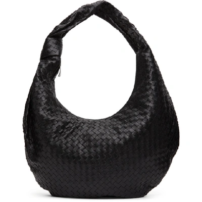 Shop Bottega Veneta Black Intrecciato Maxi Bv Jodie Bag In 1229 Black
