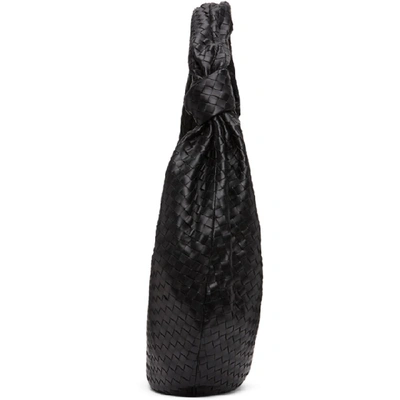Shop Bottega Veneta Black Intrecciato Maxi Bv Jodie Bag In 1229 Black