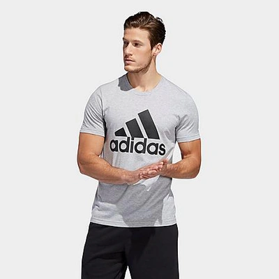 Shop Adidas Originals Adidas Men's Basic Badge Of Sport T-shirt In Grey/black