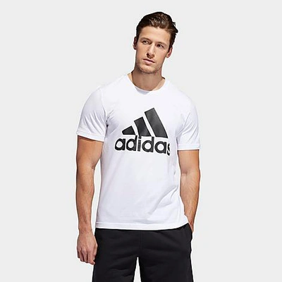 Shop Adidas Originals Adidas Men's Basic Badge Of Sport T-shirt In White/black
