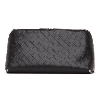 Shop Bottega Veneta Black Intrecciato Toiletry Pouch In 8803 Black