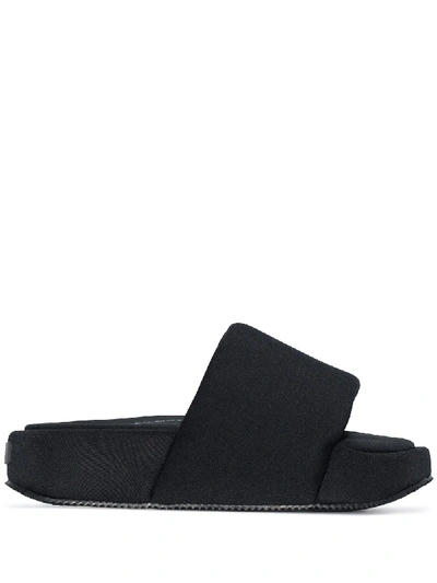 Shop Y-3 Oversized Chunky Sole Slides In Black