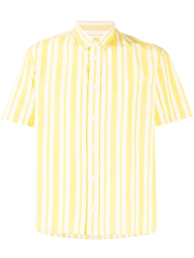 Shop Kenzo Striped Shirt In Yellow