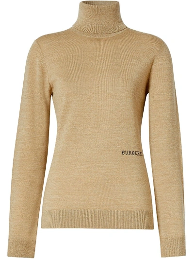 Shop Burberry Two-tone Roll-neck Jumper In Neutrals
