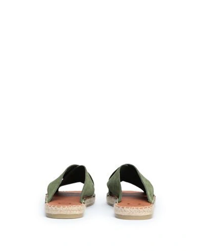 Shop 8 By Yoox Woman Sandals Military Green Size 9 Calfskin