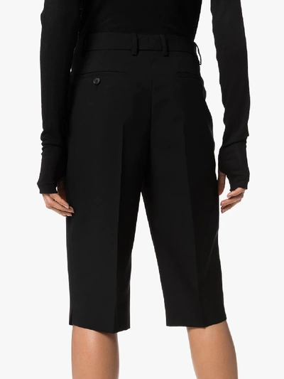 Shop Givenchy Straight Leg Wool Shorts In Black