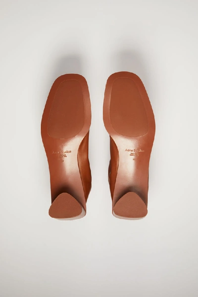 品牌徽标皮靴 锈棕色/锈棕色