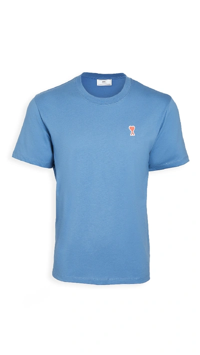 Shop Ami Alexandre Mattiussi Heart Logo T-shirt In Blue