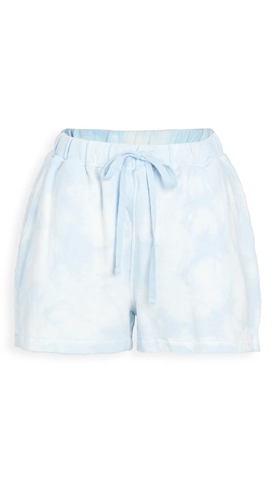 Shop David Lerner Britta Tie Dye Shorts In Blue Cloud