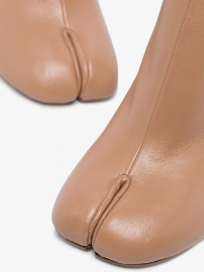 Shop Maison Margiela Neutrals Neutral Tabi 85 Leather Ankle Boots