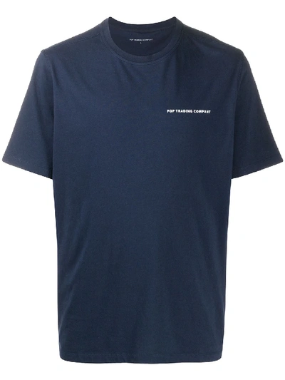 Shop Camper X Pop Trading Company Logo Print T-shirt In Blue