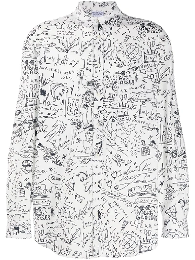 Shop Marcelo Burlon County Of Milan Sketches Oversized Shirt In White