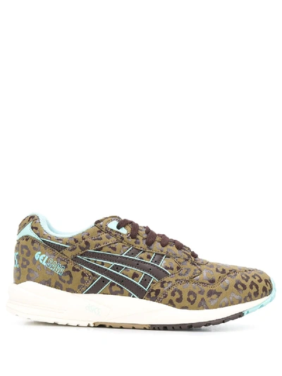 Shop Asics Gel Saga Leopard Print Sneakers In Brown