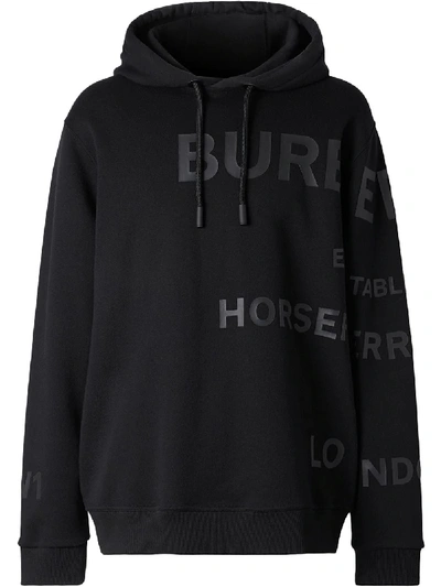 Shop Burberry Horseferry-print Hoodie In Black