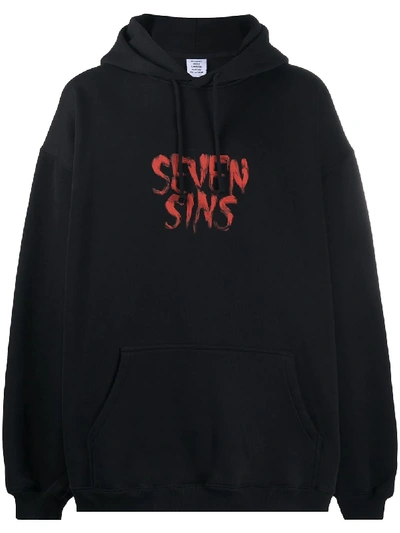 Shop Vetements Seven Sins Oversized Sweatshirt In Black