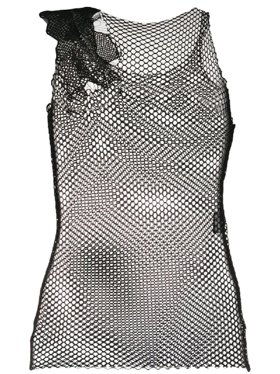 Shop Ann Demeulemeester Mesh Tank Top In Black