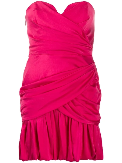 Shop Zimmermann Strapless Wrap-effect Cocktail Dress In Pink
