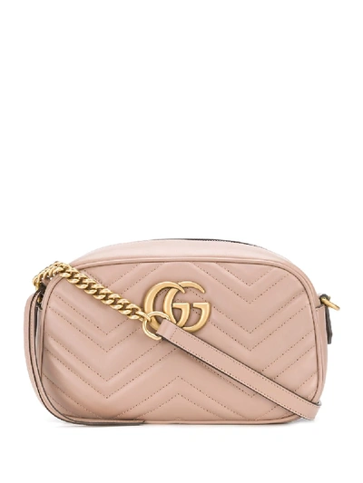 Shop Gucci Marmont Shoulder Bag In Neutrals