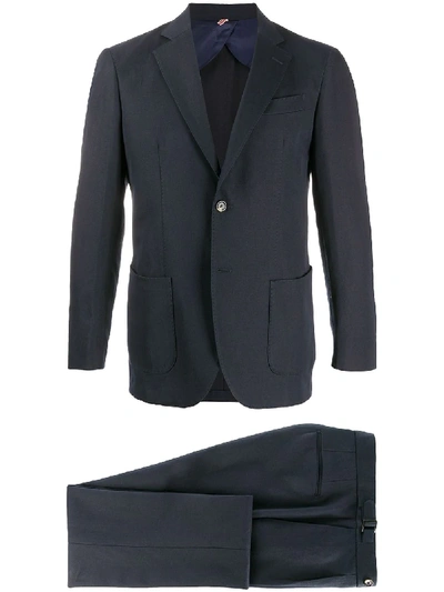 Shop Dell'oglio Two Piece Single Breasted Suit In Blue