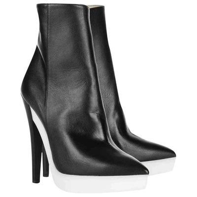 Pre-owned Stella Mccartney Cloth Ankle Boots In Black