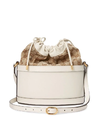 Shop Gucci 1955 Horsebit Small Bucket Bag In White