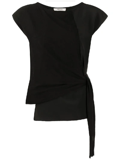 Shop Dorothee Schumacher Panelled Side Tie T-shirt In Black