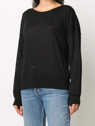 Shop Dorothee Schumacher Semi-sheer Slouchy Jumper In Black