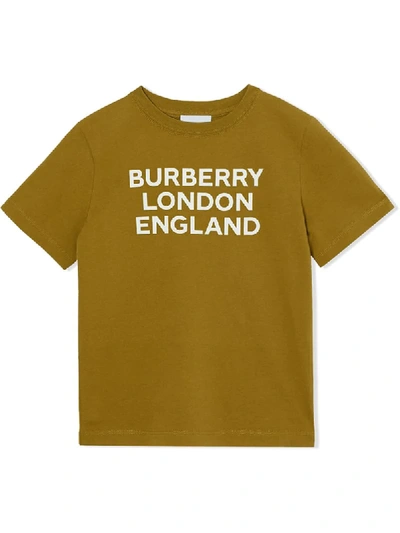 Shop Burberry Logo Print T-shirt In Yellow