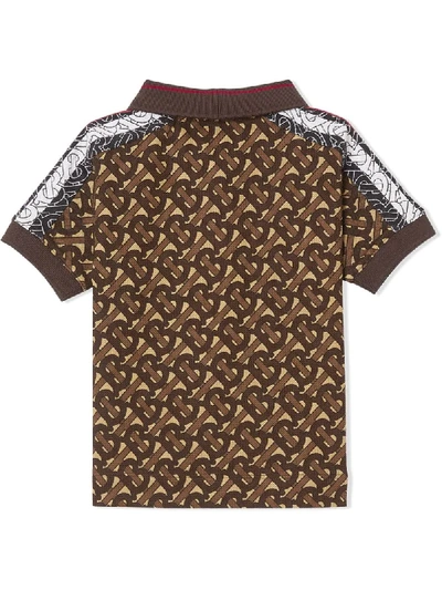 Shop Burberry Monogram-print Polo Shirt In Brown
