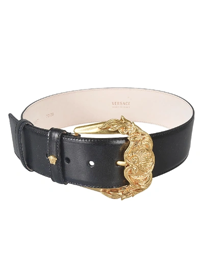 Shop Versace Gold Plated Belt In Nero