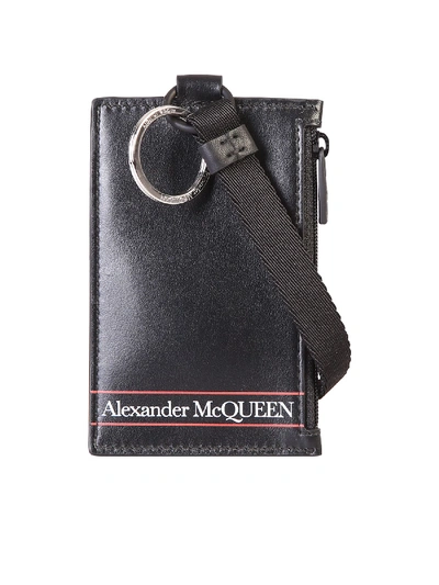 Shop Alexander Mcqueen Branded Card Holder In Nero