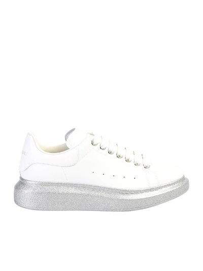 Shop Alexander Mcqueen Branded Sneakers In White