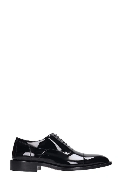 Shop Balenciaga Lace Up Shoes In Black Leather In Nero