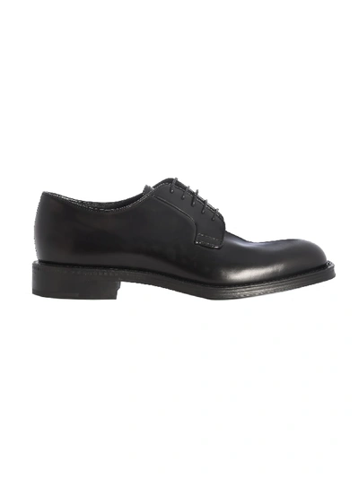 Shop Prada Calf Leather Derby In Nero