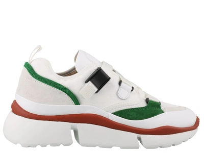 Shop Chloé Sonnie Sneakers In Green