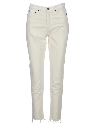 Shop Saint Laurent Straight Leg Jeans In White
