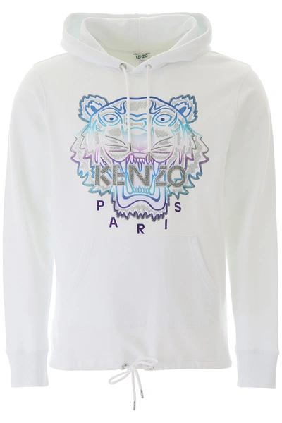 Shop Kenzo Tiger Hoodie In White