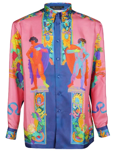 Shop Versace Multicolor Silk Shrt In Multicolore