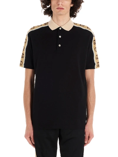 Shop Gucci Trim Polo In Nero